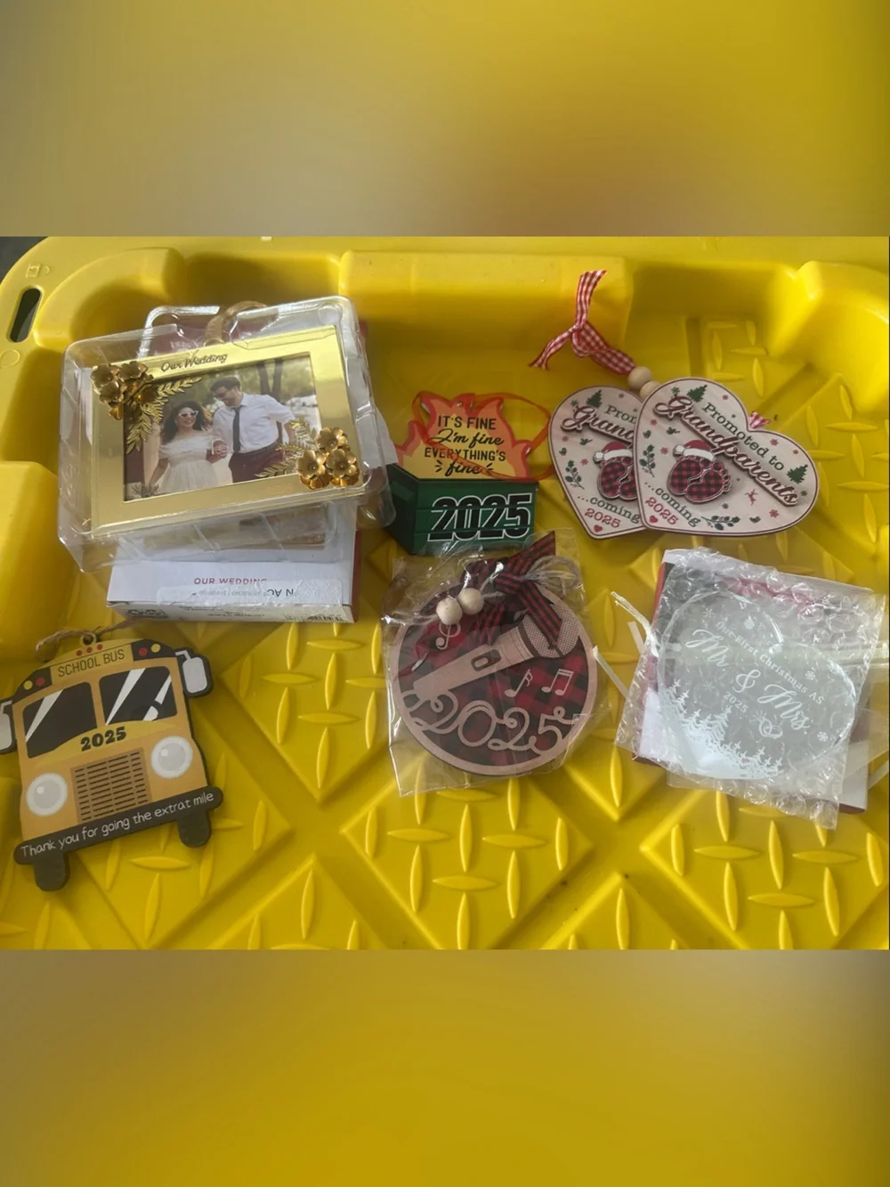 7 Assorted 2025 Ornaments